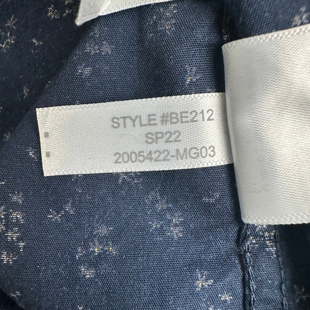 J.Crew Flex Washed Shirt Mens L Navy Blue Floral Slim Untucked BE212 Stretch - Picture 8 of 9
